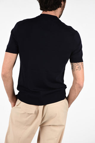 Short Sleeve Double Collar Slim Fit Sweater