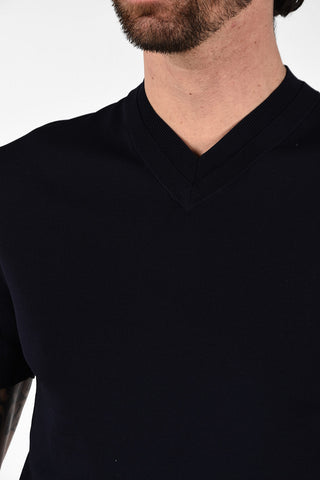 Short Sleeve Double Collar Slim Fit Sweater