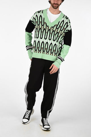 V-Neck Dropped Shoulder Fit Sweater
