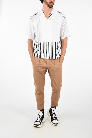 Camicia Boxy Fit Pencil Striped a Maniche Corte 