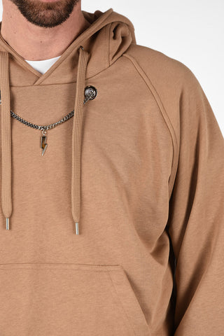 Raglan Fit THUNDERBOLT NECKLACE Hoodie With Maxi Patch Pocket
