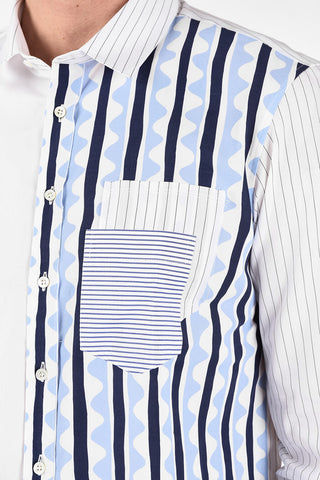 Striped Loose Fit Shirt with Double Patch Pockets
