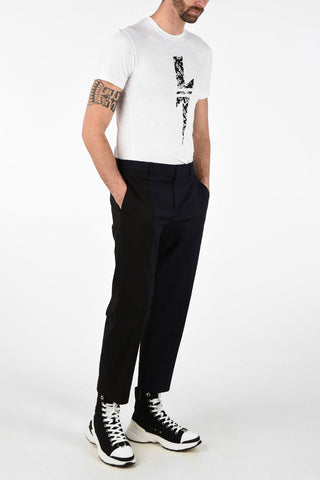 Slim Fit BI-COLOUR Pants with Hidden Closure