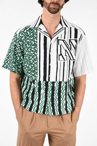 Pencil Striped MONOGRAM PATCH Boxy Fit Shirt