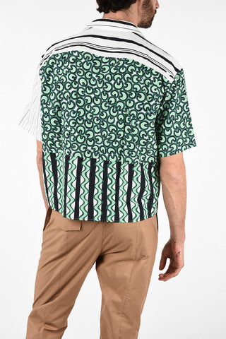 Pencil Striped MONOGRAM PATCH Boxy Fit Shirt