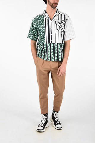 Pencil Striped MONOGRAM PATCH Boxy Fit Shirt