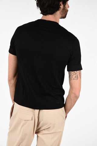 Cotton TRAVEL CHAIN ROLLED UP Crew-Neck T-Shirt