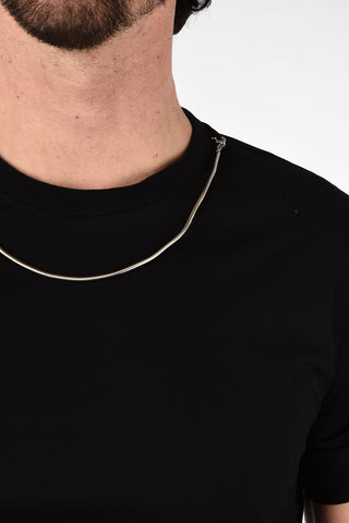 Cotton TRAVEL CHAIN ROLLED UP Crew-Neck T-Shirt