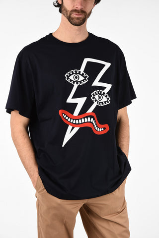 Cotton Printed SURREALIST BOLT  Easy Fit T-Shirt