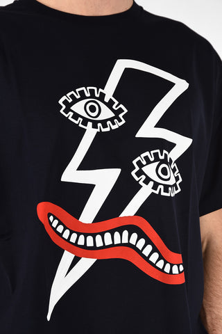 Cotton Printed SURREALIST BOLT  Easy Fit T-Shirt