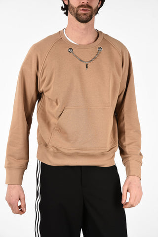 Felpa Easy Fit THUNDERBOLT NECKLACE con Maxi Tasca a Toppa 