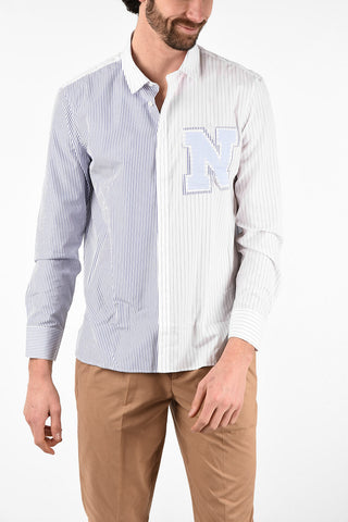 Hidden Closure MONOGRAM PATCH Loose Fit Shirt