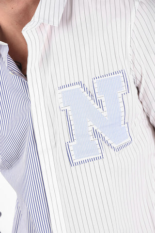 Hidden Closure MONOGRAM PATCH Loose Fit Shirt