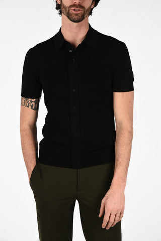 Maglia Slim Fit a Maniche Corte con Collo a Polo