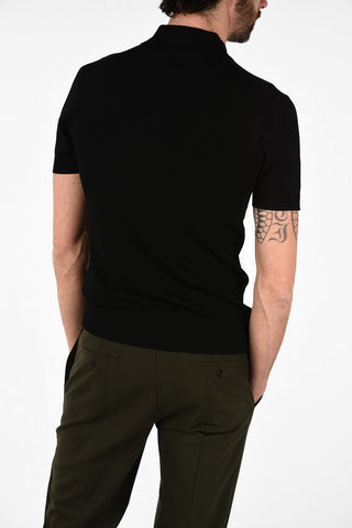 Maglia Slim Fit a Maniche Corte con Collo a Polo