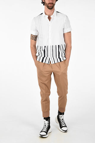 Camicia Loose Fit Pencil Striped a Maniche Corte 