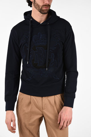 Easy Fit COAT-OF-ARMS Hoodie with Maxi Monogram Embroidery