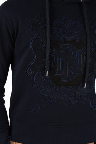 Easy Fit COAT-OF-ARMS Hoodie with Maxi Monogram Embroidery