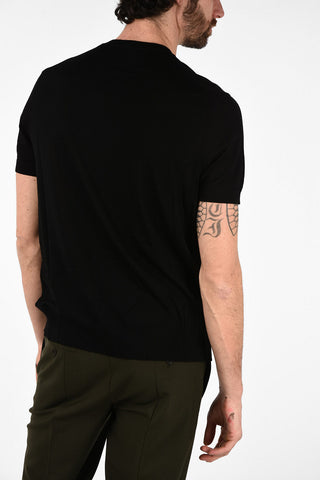 Maglia Loose Fit a Maniche Corte in  Lana e Seta