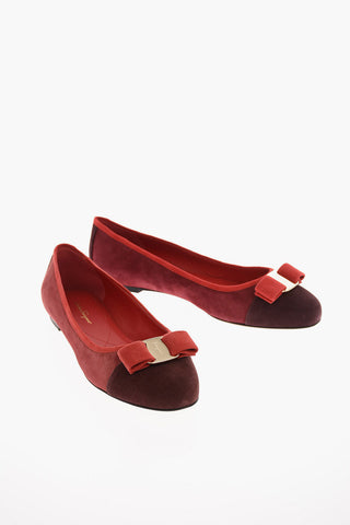 Suede VARINA  Ballet Flats with Jewel Bow 