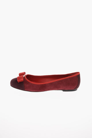Suede VARINA  Ballet Flats with Jewel Bow 