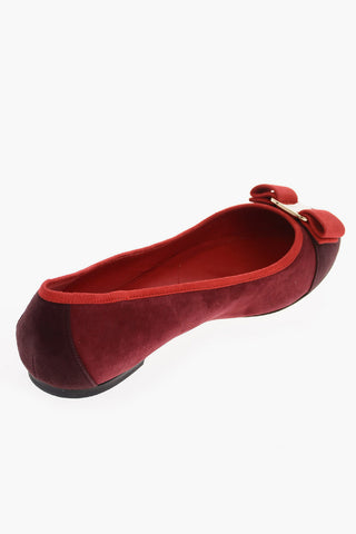 Suede VARINA  Ballet Flats with Jewel Bow 