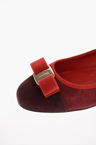Suede VARINA  Ballet Flats with Jewel Bow 