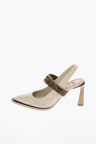 Patent Leather Slingback Pumps with Monogram Strap  8.5 cm