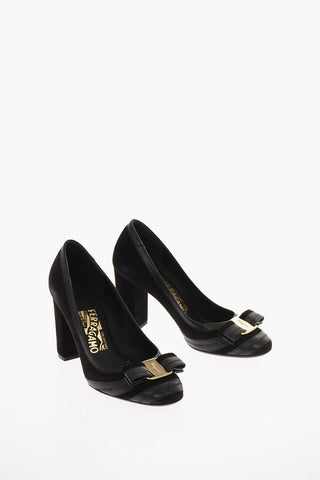 Suede FOSCA 85 Pumps with Bow 8 Cm