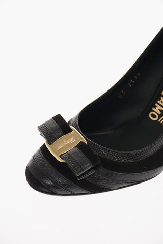 Suede FOSCA 85 Pumps with Bow 8 Cm