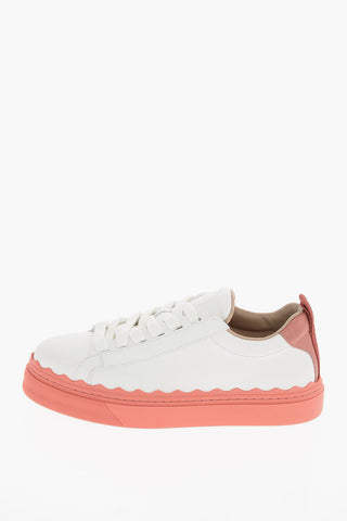 Leather NAUSICA Sneakers with Contrasting Sole