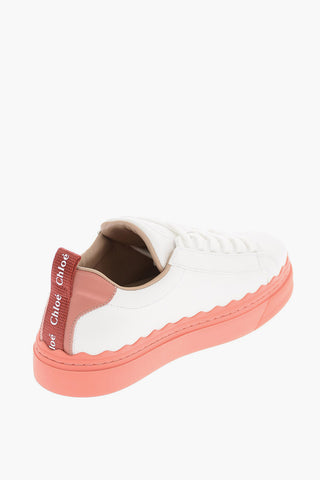 Leather NAUSICA Sneakers with Contrasting Sole