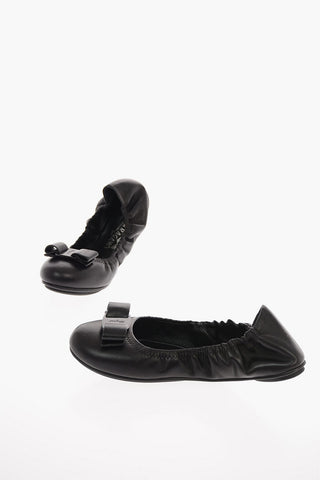 Leather LIZINKA Ballet Flats with Bow 