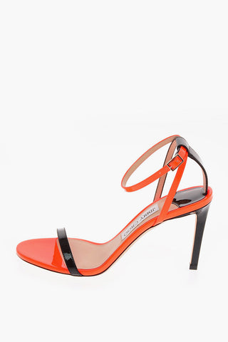 Fluo Leather MINNY 85 Sandals with Ankle Strap 9 Cm