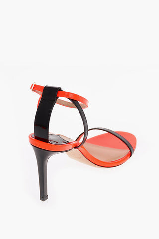 Fluo Leather MINNY 85 Sandals with Ankle Strap 9 Cm