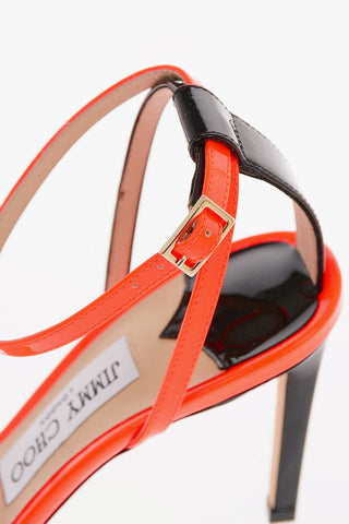 Fluo Leather MINNY 85 Sandals with Ankle Strap 9 Cm