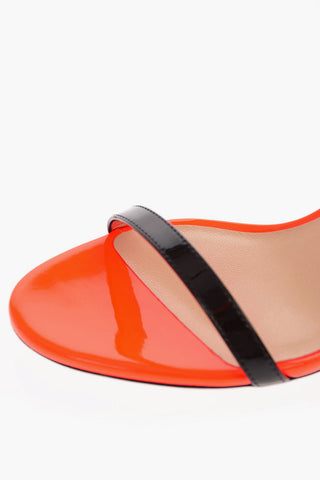 Fluo Leather MINNY 85 Sandals with Ankle Strap 9 Cm