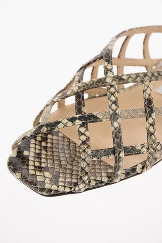 Snake Printed Leather SAI FLAT Sandals 
