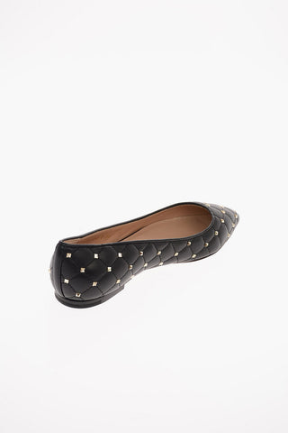 GARAVANI Quilted Leather ROCKSTUDS SPIKE Ballet Flats 