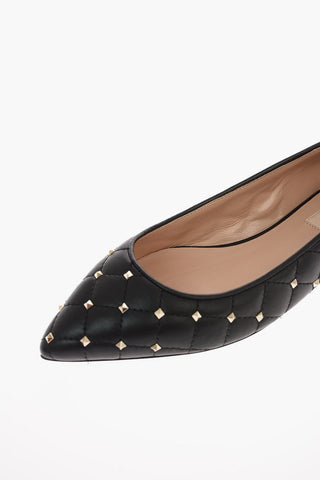 GARAVANI Quilted Leather ROCKSTUDS SPIKE Ballet Flats 