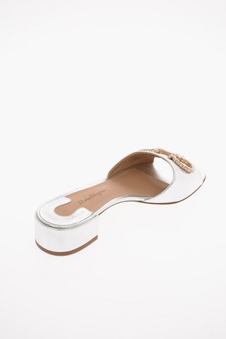Slippers LAMPIO in Nappa Lamè con Dettaglio Gioiello 3 Cm