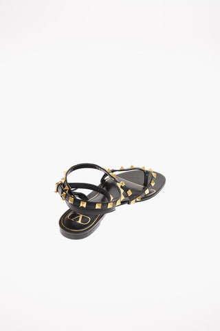 GARAVANI Leather ROCKSTUD Sandals with Ankle Strap