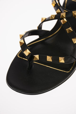 GARAVANI Leather ROCKSTUD Sandals with Ankle Strap