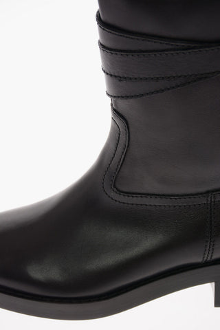 Leather Pull On Booties with Buckle