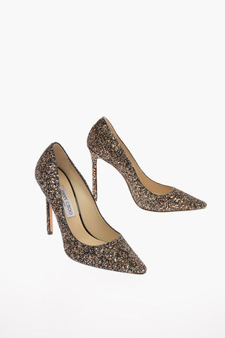 Glittered Leather ROMY 110 Pumps with Stiletto Heel 12 Cm