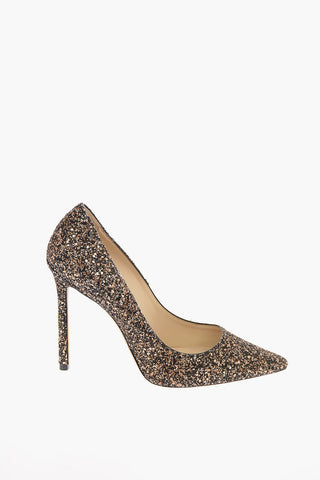 Glittered Leather ROMY 110 Pumps with Stiletto Heel 12 Cm