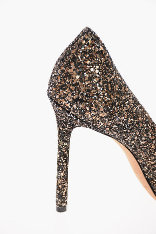 Glittered Leather ROMY 110 Pumps with Stiletto Heel 12 Cm