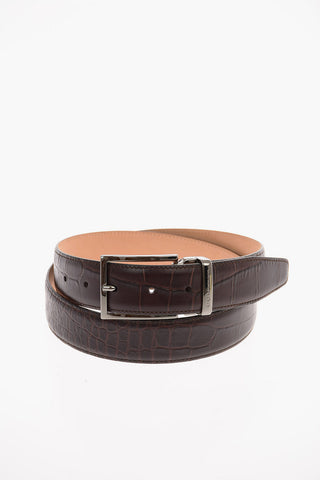 CC COLLECTION Croco Printed Leather Belt 35mm