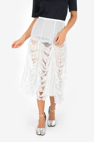 High Waist Sheer Vintage Effect Skirt