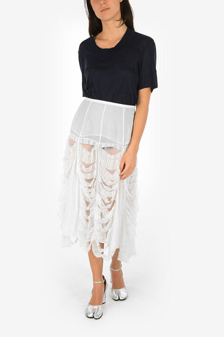 High Waist Sheer Vintage Effect Skirt